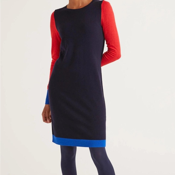 Boden Wool Blend Colorblock Sweater Dress Size 6 - Picture 1 of 6